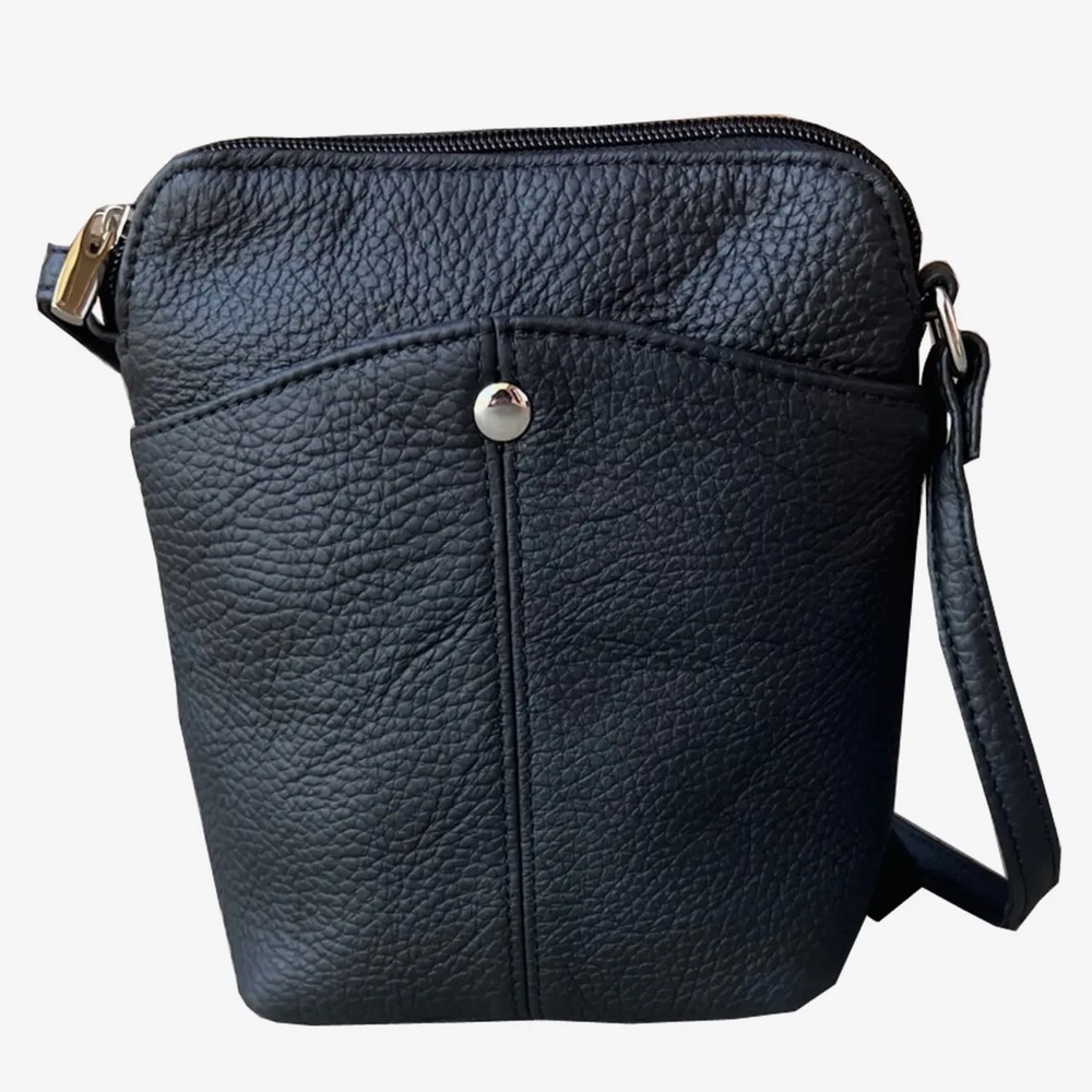 Elegant Black Leather Crossbody Bag